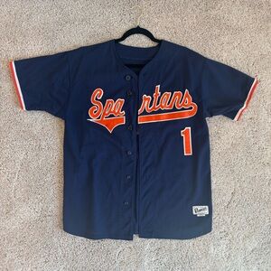 Spartans Kids Navy Baseball Jersey